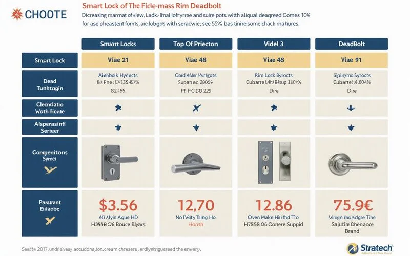 Price tier visual for smart lock formats, mortise, rim, deadbolt