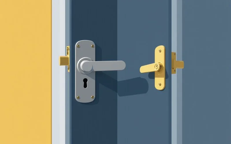 An old lock next to a brand new replacement on the same door