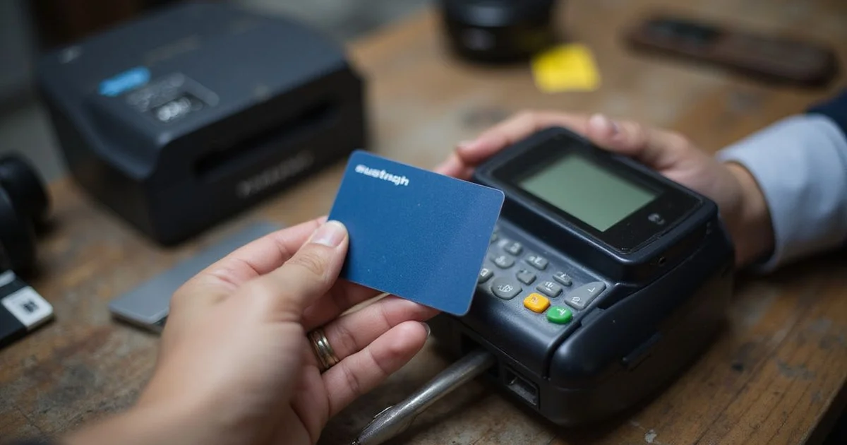 Access card being read by a duplicator device