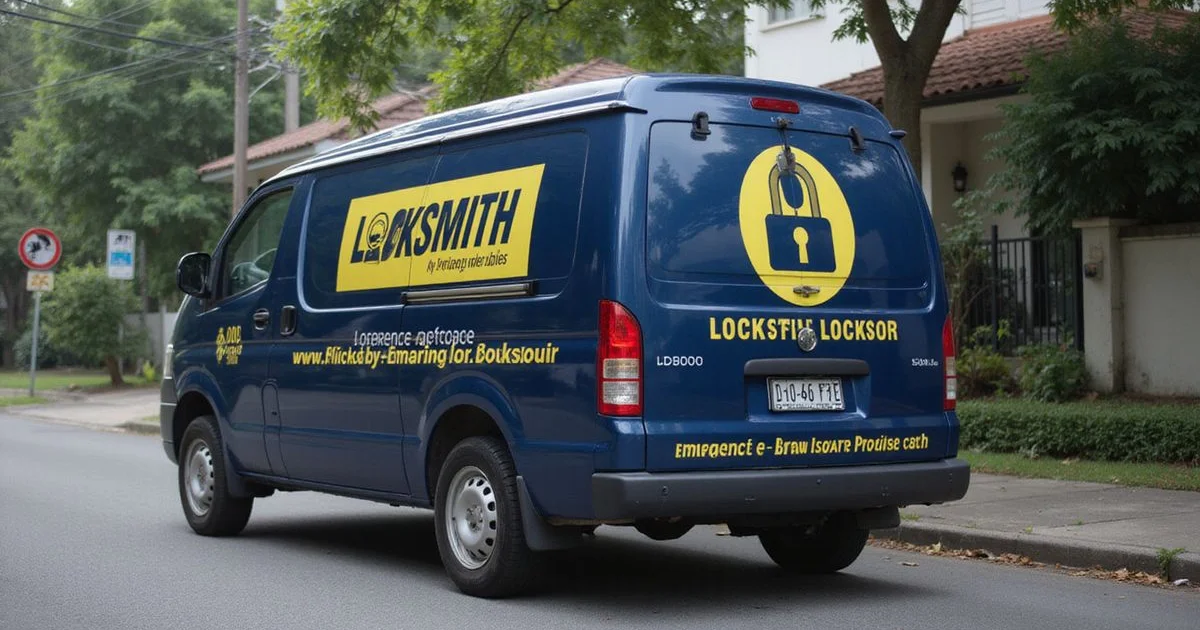 Locksmith arriving at a Petaling Jaya residential street for an emergency call-out