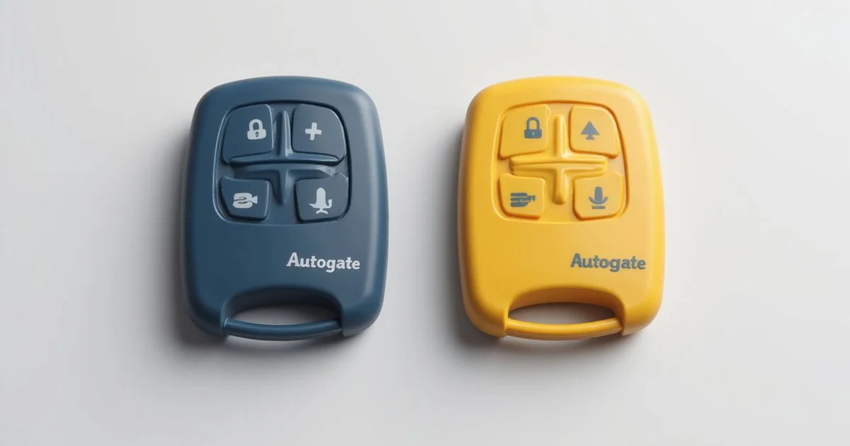 Two autogate remotes side by side — old and new
